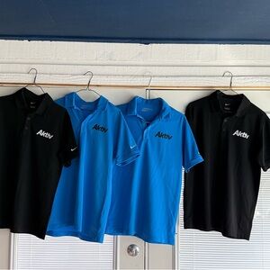 Nike Men's Polo Shirt - Blue and Black